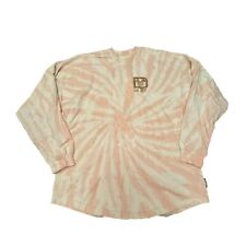 Disney Spirit Jersey Pink White Tie Dye L/S Shirt Gold Spell Out Adult Size S picture