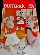 Vtg 1970s Butterick Pattern 4952/276 Man Lady Baby Cloth Mouse & Clothes Uncut picture