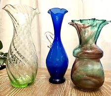 Bundle of 3 Beautiful Art Glass Vases picture
