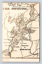 c1909 RPPC Map of Lake Hopatcong Mt Arlington New Jersey NJ Postcard picture