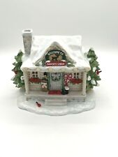 Lenox Santa's Lighted Log Cabin Figurine ~ Chimney Smoke LED Christmas ~ NIB picture
