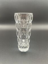 Vintage Clear Pressed Glass Flower Vase Thumbprint Pattern 5