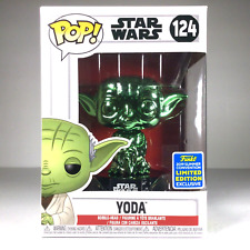 Funko POP Yoda (Green Chrome) #124 Star Wars 2019 Summer Convention Vaulted picture