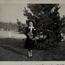 Vintage Photo 1948 Teen Girl Hat Smiling picture