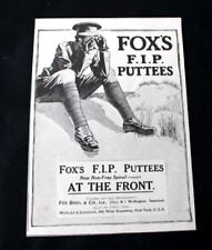 1915 Print Advert 'FOX'S F.I.P. PUTTEES AT THE (WWI) FRONT' 7.25