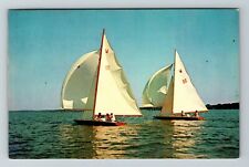 E Boats On White Lake, Ships, Transportation, Vintage Postcard picture