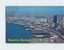 Postcard Aerial View Downtown Seattle and the Port of Seattle Washington USA picture