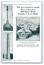 c1905 The Old & New Capitol Mexican Monument Harrisburg PA Advertising Postcard picture