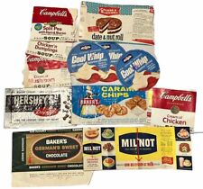 Vintage 12 Food Wrapper Package Lot 1960s & 70s Hershey’s Campbell’s Prop Ads picture