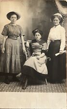 RPPC Three Casual Confident Ladies Wisconsin Antique Real Photo Postcard c1910 picture