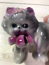 Antique Vintage Porcelain Japan Gray Kitten Kitty Cat Knick Knack Figurine picture