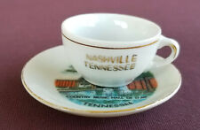 NASHVILLE TENNESSEE Vintage 1960's Souvenir CUP & SAUCER Country Music Hall Fame picture