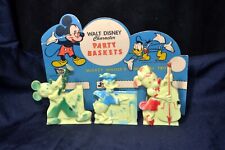 3 VTG 1950'S DISNEY WDP PLASTIC CANDY CONTAINERS MICKEY'S TRIO W ORIGINAL CARD picture
