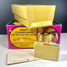 Vintage Under Cabinet Recipe Drawer Organizer Set Flambeau Plastics Gold w/Box picture