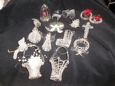 16 VARIOUS DELICATE HAND SPUN CHRISTMAS TREE ORNAMENTS SILVESTRI  picture