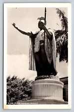 RPPC EKC 1939-1950 KING KAMEHAMEHA Statue In Honolulu Hawaii VINTAGE Postcard picture