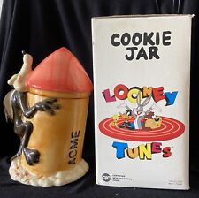 Looney Tunes Wile E Coyote Vintage Cookie Jar Rocket WB 1993 picture