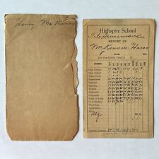 EARLY REPORT CARD EPHEMERA WITH SLEEVE HIGHSPIRE SCHOOL PENNSYLVANIA picture
