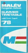 Malev Hungarian Airlines timetable 1978/04/01 picture