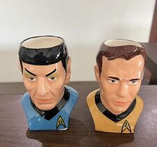 Vintage Star Trek 1994 Applause Captain Kirk And Spock Figural Mugs picture