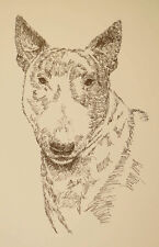 Bull Terrier Dog Art Portrait Print #50 Kline adds dog name free. WORD DRAWING picture