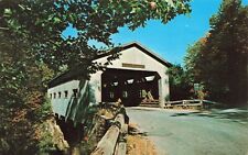 Postcard The Mohawk Trail Covered Bridge near North Adams and Greenfield MA VTG picture