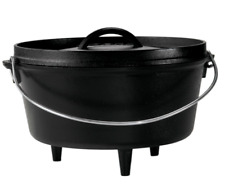 Lodge 8 Quart Pre-Seasoned Cast Iron Camp Dutch Oven with Lid - Dual Handles picture