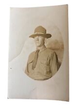 Real Photo Postcard RPPC Of A WWI Soldier Sepia Vintage picture