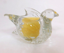 Vintage Song Bird Tea Light Clear Glass Votive Candle Holder Unscented Avon picture