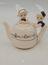 Vintage Dutch Boy and Girl Enesco Ceramic Tea Pot  Made in Japan 6.5