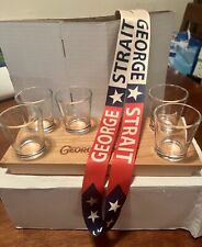 5 George Strait Codigo 1530 Tequila Shot Glasses W/ Wood Tray Bag/VIP Poster picture