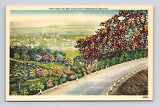Linen Postcard Scranton PA Pennsylvania Scenic View Scranton-Carbondale Highway picture