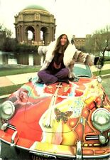 SAN FRANCISCO POSTCARD - JANIS JOPLIN ON PSYCHEDELIC CAR - PALACE OF FINE ARTS picture