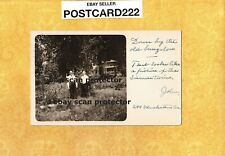 NY or VT ? 1910 antique RPPC postcard TWO MEN to South Vernon Vermont Pratt picture