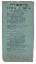 Merthyr Borough Election - The Electors Song, Broadside ballad, c1880s picture