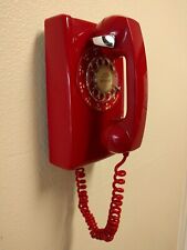 Vintage ITT Red Wall Mount Rotary Dial Telephone Phone Works Well picture