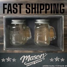 NIB Mason Craft & More 2 Piece Glass Mason Jar Salt & Pepper Shakers FAST SHIP picture