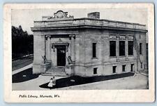 1907 Public Library Building Student Stair Entrance Marinette Wisconsin Postcard picture