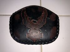Vintage Harley Davidson Small Zippered Leather Coin Purse Bag USA picture