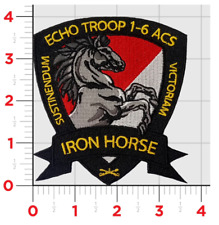 MARINE CORPS E TROOP 1-6 IRON HORSE CAVALRY EMBROIDERED HOOK & LOOP PATCH picture