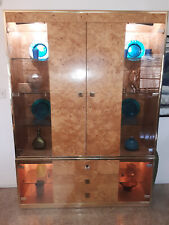 MCM Stunning Burled Wood, lighted display Wall Unit, made by Founders Furniture picture