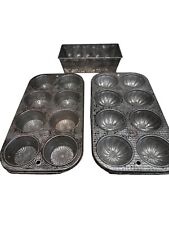 Vintage Ekco Ovenex Starburst Metal 3  Tins Muffins Cupcake Baking Pan N-120-12 picture