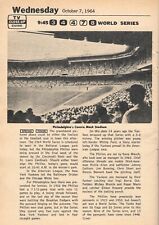 1964 DATED TV PHANTOM AD  BASEBALL WORLD SERIES CONNIE MACK STADIUM PHILADELPHIA picture