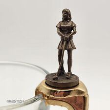 Vintage Woman Golf 3D PEWTER Shot Glass Heavy Souvenir Barware Brass Handle picture