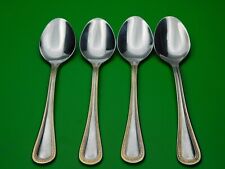  WALLACE GOLD ROYAL BEAD TEASPOONS Set of 4 - 18/8 picture