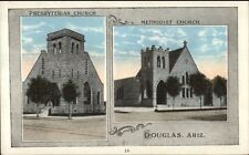 Douglas AZ Churches c1920 Postcard rpx picture