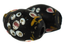2 French Ambassador Venetian Trade Bead Black Africa Loose picture