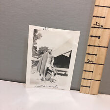 Vintage Photo WW11 Era Soldier Posing Tidy Whities Underwear Cigarette w picture