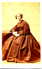 Antique Carte de Visite CDV 1860s  Woman Boston, Mass. by J. W. Black picture