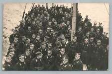 Latvian Army Soldiers or Officers on Boat RPPC Detailed Antique RIGA Photo 1910s picture